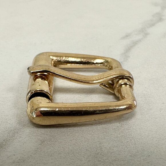 Small Gold Tone Roller Simple Basic Belt Buckle - Picture 6 of 8